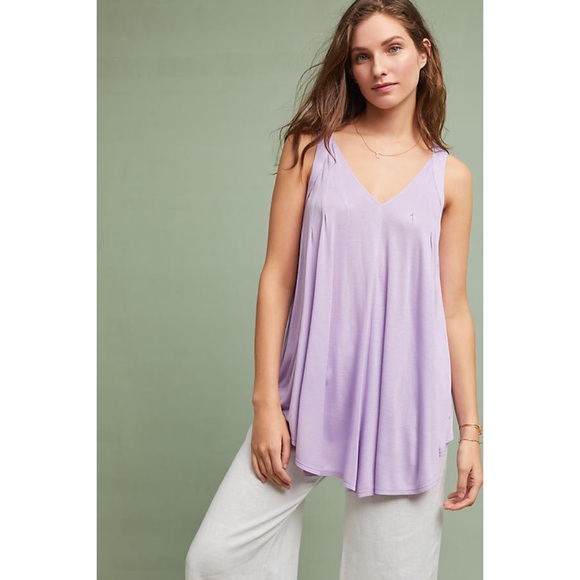 Anthropologie Tops - Anthropologie Meadow Rue Lilac Pleated Tunic